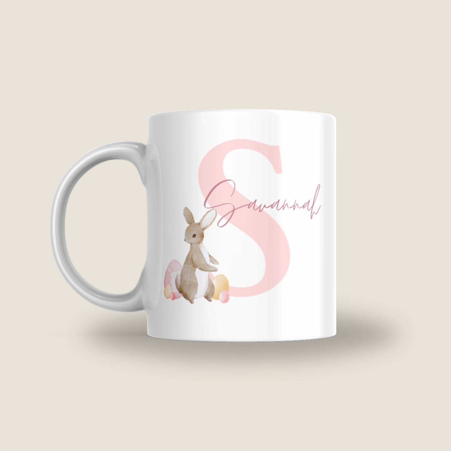 Easter Pink Monogram Mug