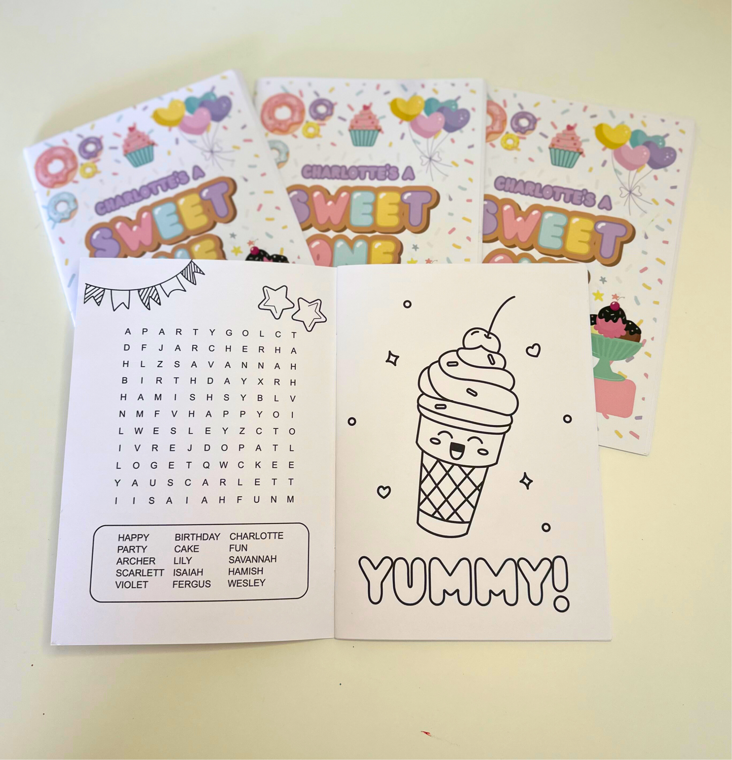 Personalised Birthday Colouring book Party Favour-Sweet One