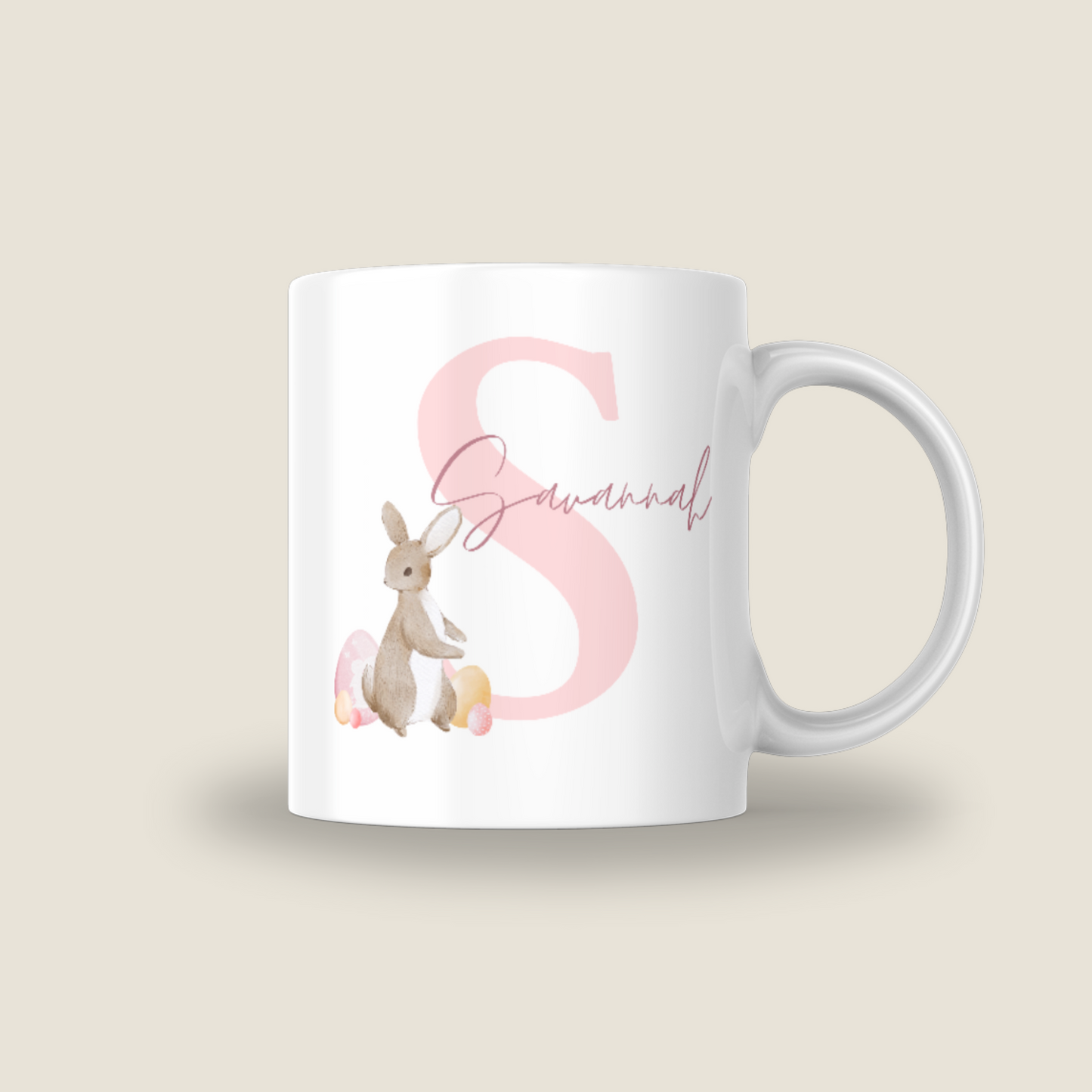 Easter Pink Monogram Mug