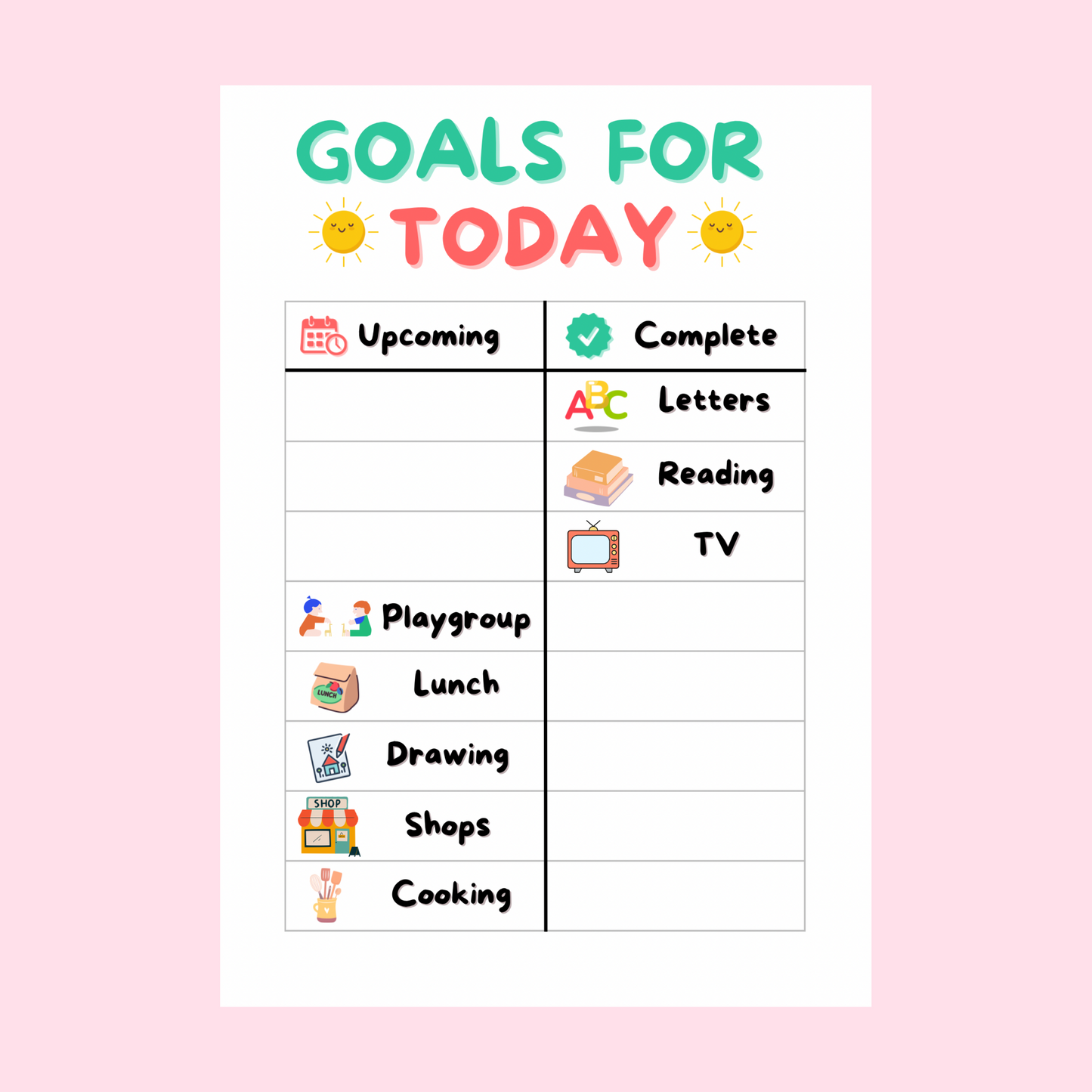 Daily Planner-Goals for Today (Digital Product)