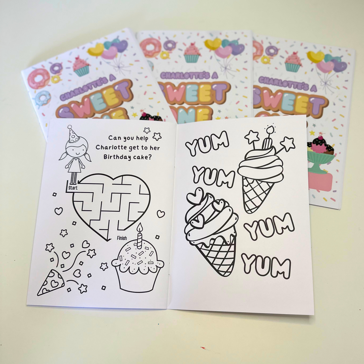 Personalised Birthday Colouring book Party Favour-Sweet One