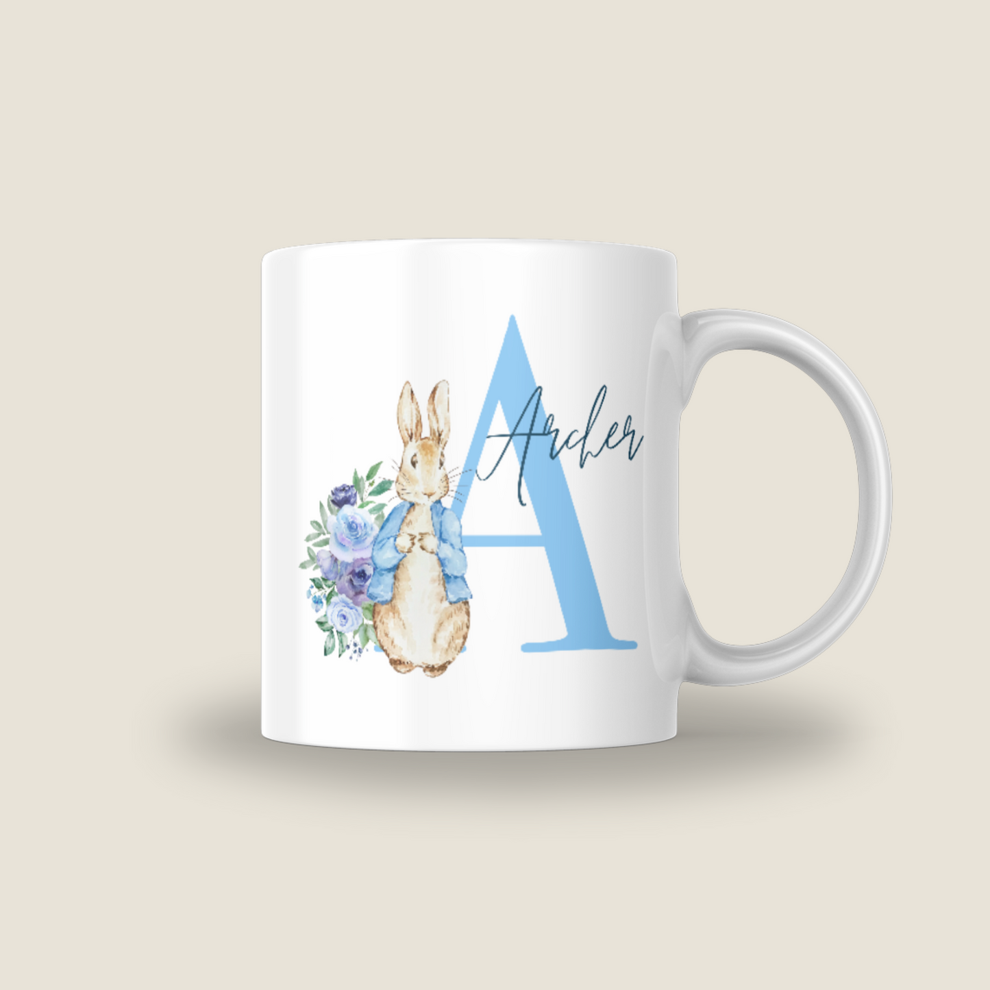 Easter Monogram Blue Flowers