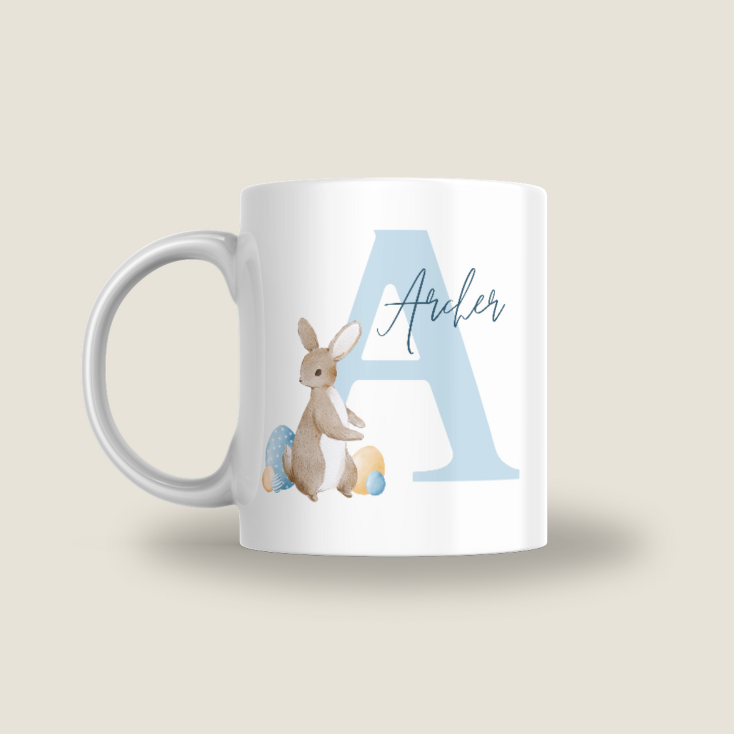 Easter Blue Monogram Mug