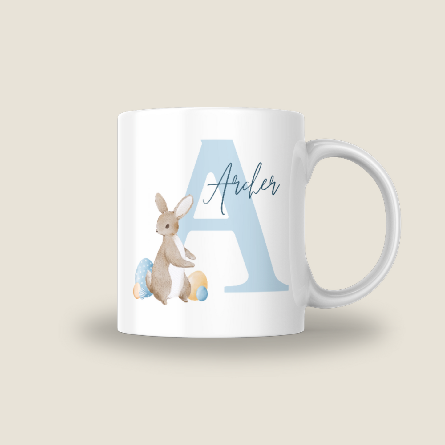 Easter Blue Monogram Mug