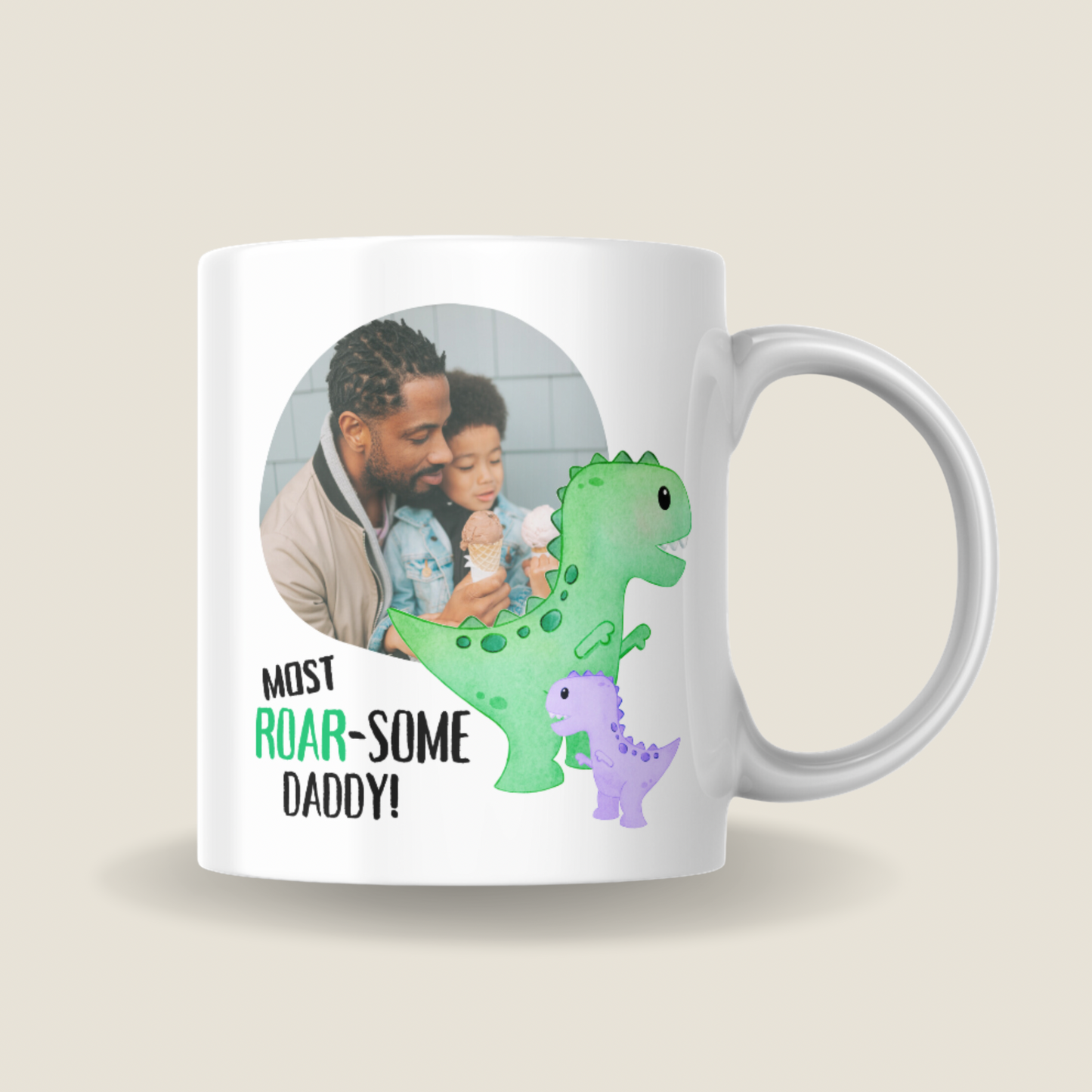 Dinosaur Dad Photo Mug